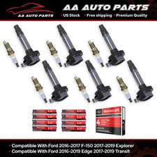6 Ignition Coil & 6 Motorcraft Platinum Spark Plug for Ford Lincoln 3.5L 3.7L V6