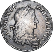 1662 Crown (No rose) - Charles II British Silver Coin