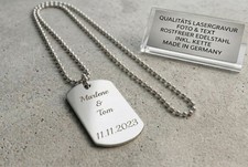 Anhänger Edelstahl Dog-Tag Foto Gravur Kette...