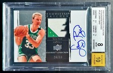 2009-10 Upper Deck Exquisite LARRY BIRD #24/50 GAME-WORN Patch Auto BGS 8/10