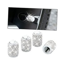 Bling Valve Stem Caps, 4 Pack Crystal Rhinestone Car Tire Valve Covers, White