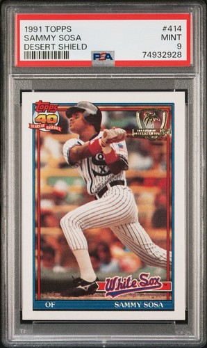 Sammy Sosa 1991 Topps Desert Shield #414 PSA 9 Cubs Low Pop 115 Only 6,800 Sets