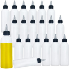 20 Pcs 4 Oz Plastic Squeeze Bottles with Twist-On Cap Lids for Condiments
