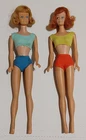 Two Vintage 60s Midge Barbie Dolls/Blond&Redhead Titian