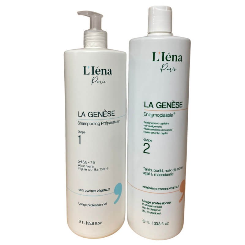 Kit lissage La Genèse Enzymoplastie routine cheveux lisses au quotidien