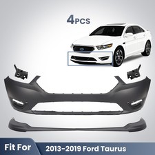 Front Bumper Cover Set For 2013-2019 Ford Taurus Fascias Upperlower Pair