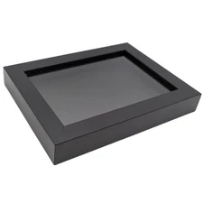 Black 4x6 Wood Shadow Box With Black Acid-Free Backing 11/16 Usable Depth