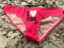 True Vintage Victoria  s Secret PINK Lace Edged Low Rise Bikini Panty XS