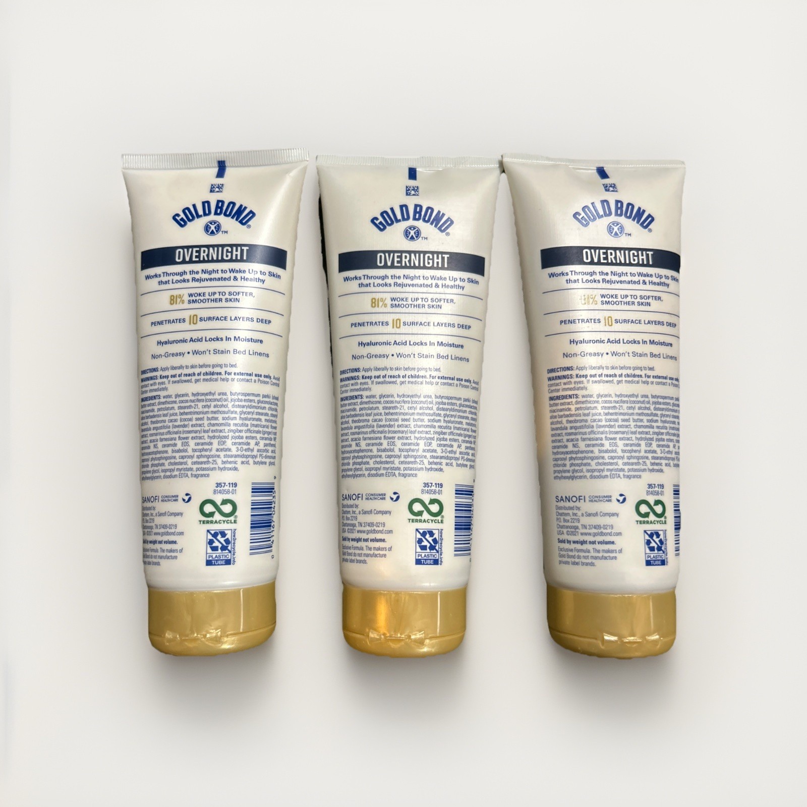 3 GOLD BOND ULTIMATE OVERNIGHT DEEP MOISTURIZING LOTION  8 OZ (K81)