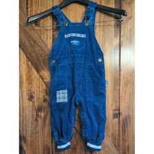 OshKosh B'gosh Blue Corduroy Kids Overalls Vestbak Sz. 24 Months Elastic Cuffs