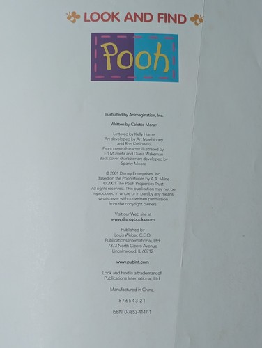 Winnie the Pooh: Look and Find Hardcover Children's Book (TRUE FIRST PRINT) - Picture 3 of 3
