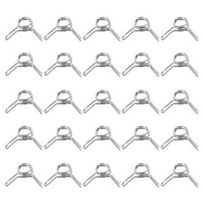 25Pcs 4mm ID 4-4.8mm OD Double Wire Spring Hose Clamp Steel Spring Clip Clamp