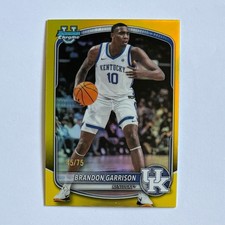 2025-26 Bowman Chrome Brandon Garrison Kentucky Wildcats Yellow Refractor /75 