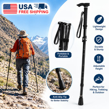 Cane Walking Stick Adjustable Folding walking Aluminum Collapsible Travel Hiking
