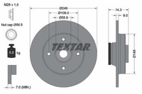 Textar Bremsscheiben Textar PRO Ø 249Mm Voll Beschichtet FüR Citroen 92194103