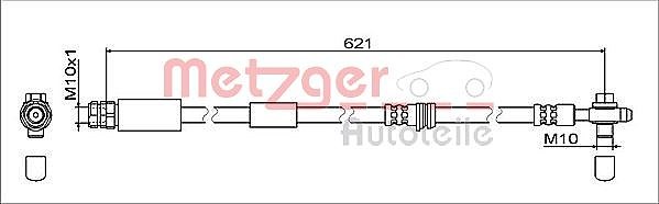 Metzger Bremsschlauch Vorderachse Links, Vorderachse Rechts U.A. FüR Audi, Seat-image