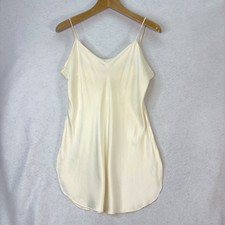 Vtg Victoria's Secret Ivory Silk Gold Label Chemise Women L Coquette Luxe 90's