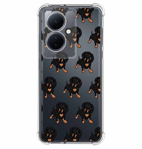 Custodia Tumundosmartphone Per IPhone 16e | Silicone Trasparente Antiurto Con Stampa Cani 03 | Personalizzata Con Tecnologia UV LED