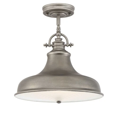 Quoizel ER1814 Emery 1 Light 13-1/2"W Pendant / Semi-Flush - Nickel - Picture 6 of 9