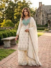 Designer Indian Pakistani top plazzo Bollywood Dress Party Wear Suit wedding