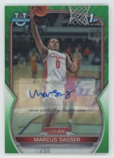 2022-23 Bowman Chrome University Prospect Autographs Green Marcus Sasser Auto