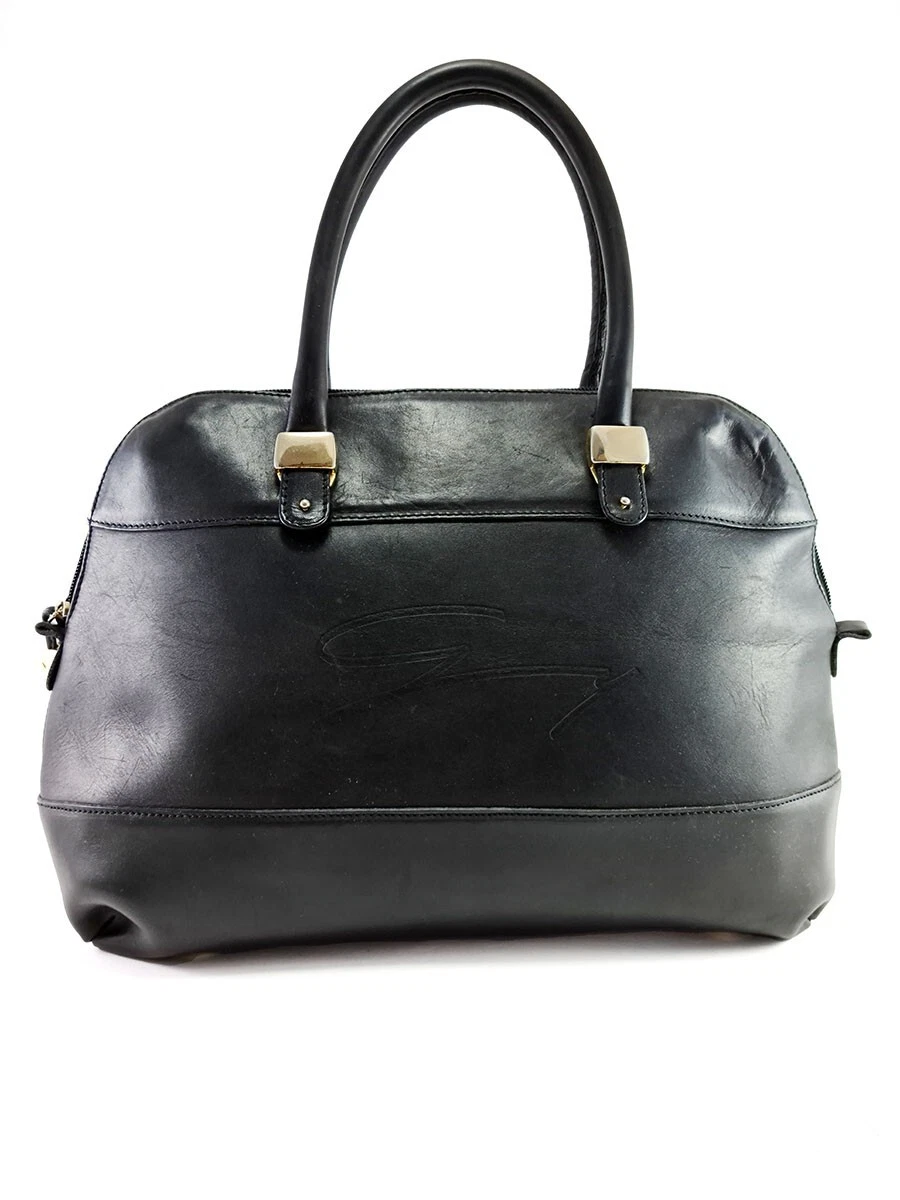 Gattinoni Black Leather Hobo Shopping Bag