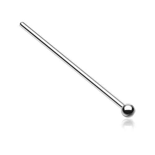 PAIR 20G 2MM BALL STAINLESS STEEL BEND TO FIT EXTRA LONG NOSE PIN STUD JEWELRY - Picture 2 of 3