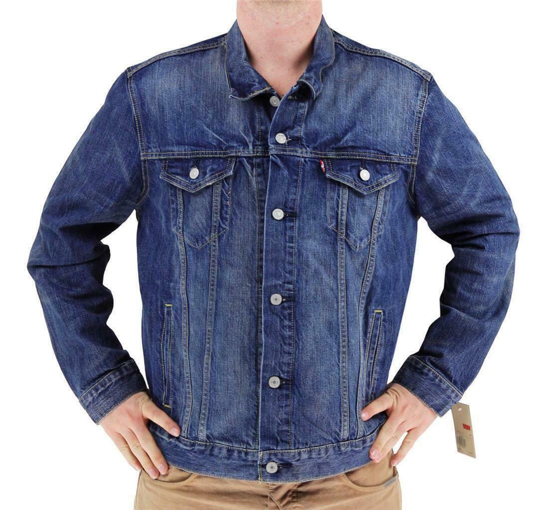 НОВАЯ МУЖСКАЯ ДЖИНСОВАЯ КУРТКА LEVIS ПРЕМИУМ-КЛАССА НА ПУГОВИЦАХ ДВУХЦВЕТНАЯ 723350009 15390₽