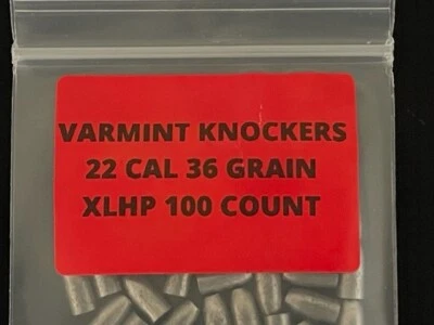 22 CAL 36 GRAIN XLHP SLUG - PELLET at .217" FROM VARMINTKNOCKERS