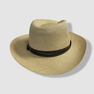 Bailey Men's Beige Morden Panama Straw Fedora Hat - Size L