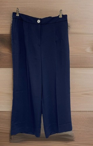 NEW Chicos Pants Size 4 Chicos 0 Elastic Waist Soft Wide Leg Crop Pockets $69.95