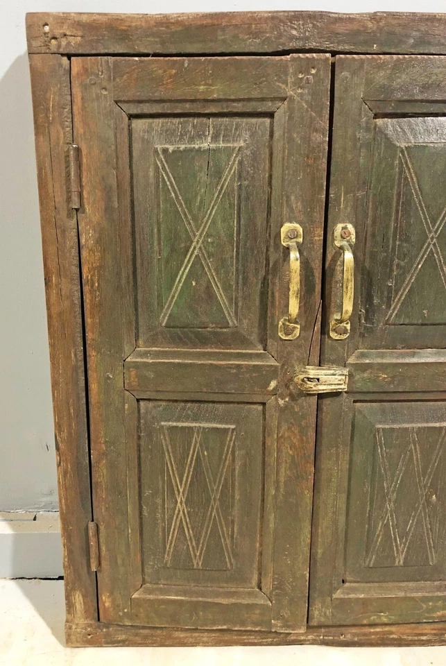 Antique Wooden Wall Décor Window Panel Frame Original Old Hand Crafted Rustic Pa - Image 4 of 4