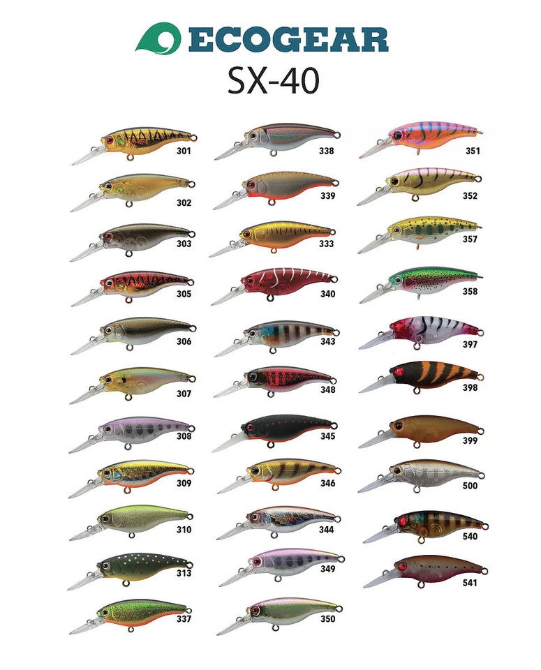 ECOGEAR SX40F SX43F SX48F SX60F JDM Bream Shad Crankbait - Lrg Variety of Colour — 第 2/4 张图片