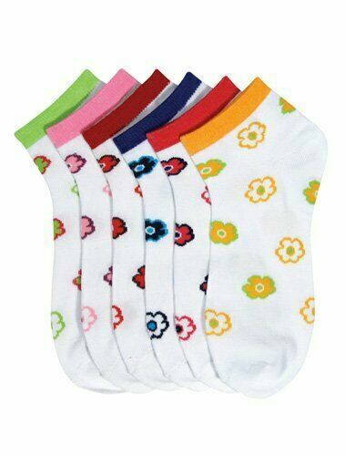 New Mixed Lot 6 Pair's Women Novelty Pattern Cool Low Cut Ped Socks SZ 9-11 - Picture 1 of 2