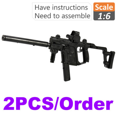 1:6 Scale Model Assembly Sniper Rifle Gun 4D Black VECTOR For 12'' Figure 1/6 Toy
