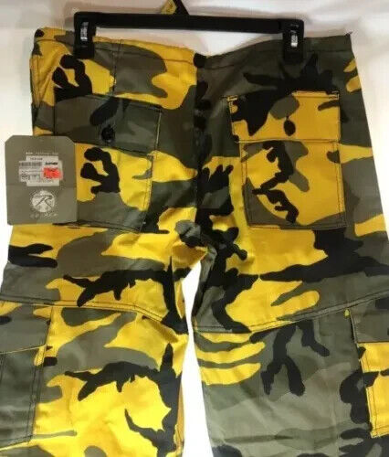 Rothco Women's Small Paratrooper Yellow Stinger Camo Camouflage Cargo Pants NWT - Picture 3 of 8