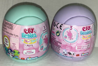 2 Packs Cry Babies Magic Tears Pets Series Pet House Mystery Toys