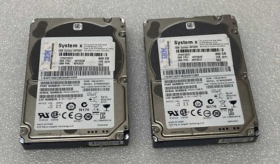 Lot of 2x IBM 49Y2028 49Y2031 600GB 10K RPM 2.5'' SAS ST9600204SS HDD No Tray