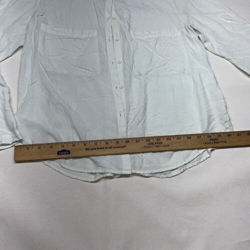 La Vi by Sam Lavi Green Long Sleeve Button Up Shirt Blouse Women Size Medium - Picture 6 of 10
