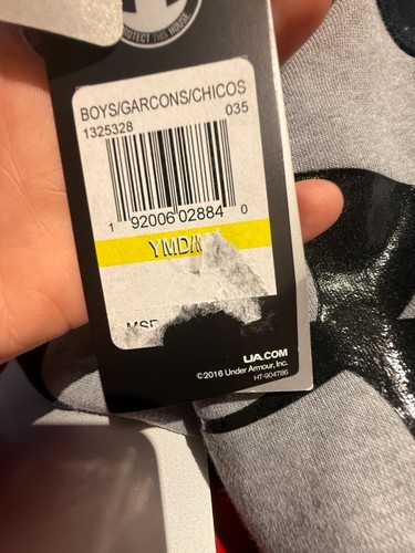 Under Armour Pullover Hoodie Youth Med Black & Gray Coldgear Kangaroo Pocket/NWT - Picture 5 of 6