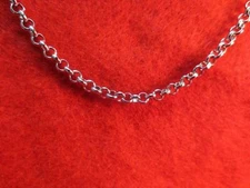 22 INCH SILVER STAINLESS STEEL 4MM ROLO  LINK ROPE CHAIN NECKLACE