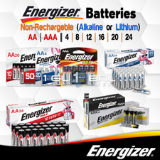 Energizer Batteries AA or AAA 4/8/16/24 Alkaline or Lithium lot Non-Rechargeable