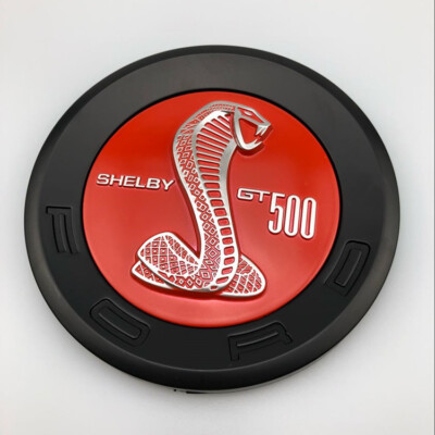 Chrome Black 5.9” Round Decklid Emblem – Shelby GT500 Style Trunk Badge