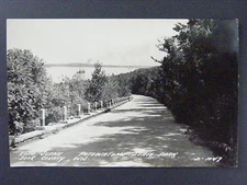 Road Scene Potowatomi State Park Door Wisconsin Real Photo Postcard RPPC 1940s