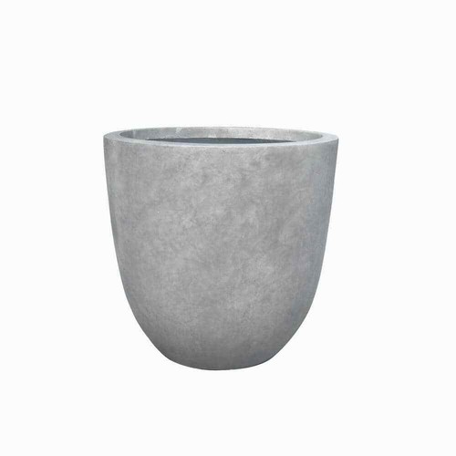 14 in. W Round Natural Concrete/Fiberglass Indoor Outdoor Elegant Planter