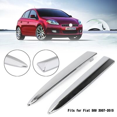 Paar Chrom Front Bumper Obere Grill Gießen Trim Für Fiat 500 07-15 F14