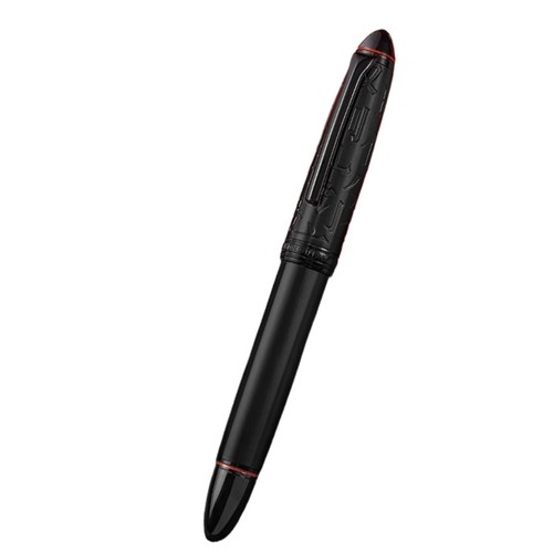 Hongdian N6X Piston Black Fountain Pen Resin Torpedo EF/F/Long Knife Nib Ink Pen - Picture 13 of 17