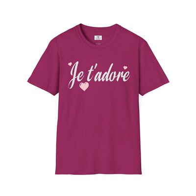 Romantic Je t'adore Tee Cute T-Shirt Adore Positive Love Gifts Casual