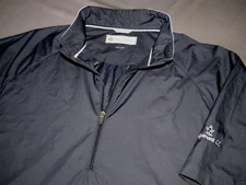 Men's Donald Ross 100% Polyester Dark Blue Short Sleeved Zip Golf Jacket Large