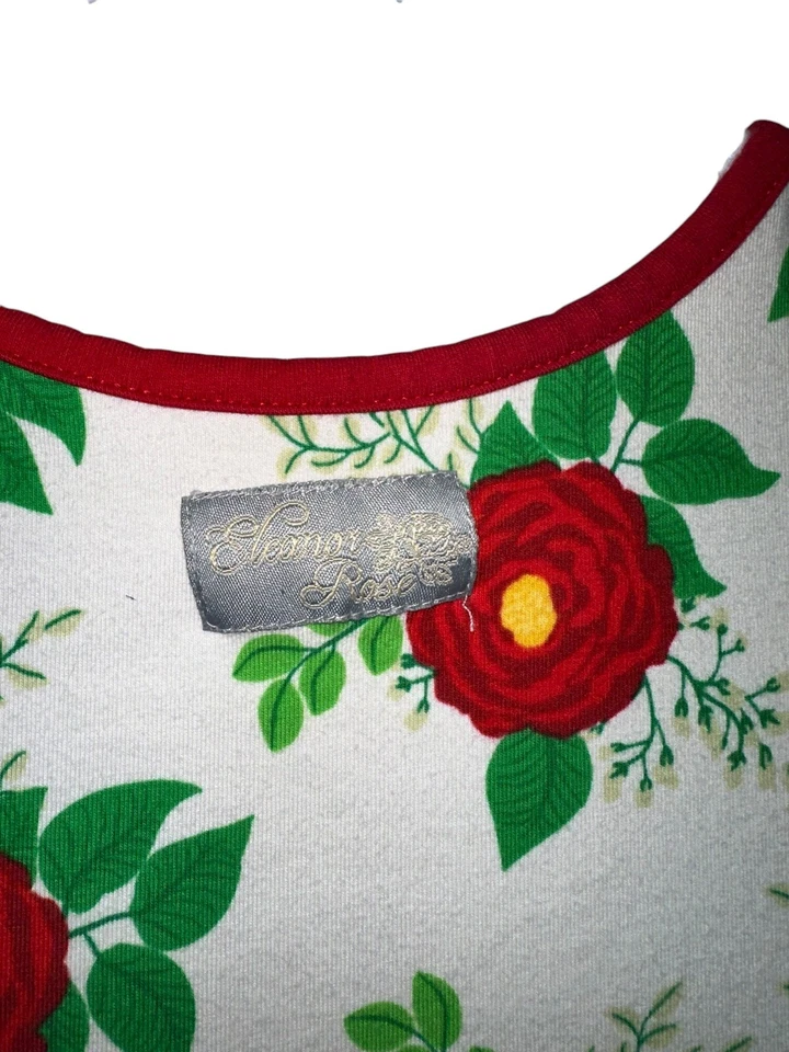 Vestido Eleanor Rose Niñas Rubí Navidad Rosa Talla 8-10 Blanco Rojo Giro Manga Larga Foto 4 de 4